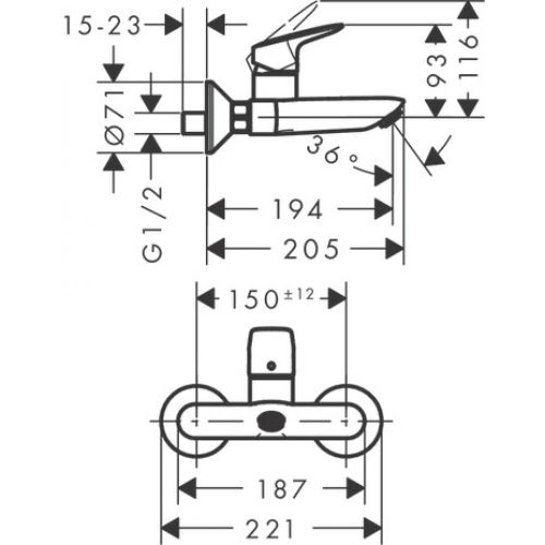 Cмеситель для раковины Hansgrohe Logis 71225000, купить недорого