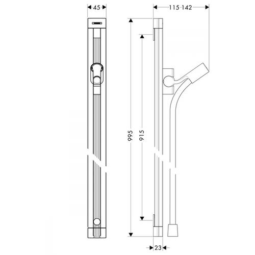 Hansgrohe Raindance dush paneli 90 sm shlang bilan 27636000, купить недорого