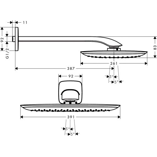 Верхний душ hansgrohe PuraVida 27437400, купить недорого