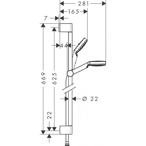 Dush to'plami hansgrohe Crometta 1jet 65 sm. 26533400, купить недорого