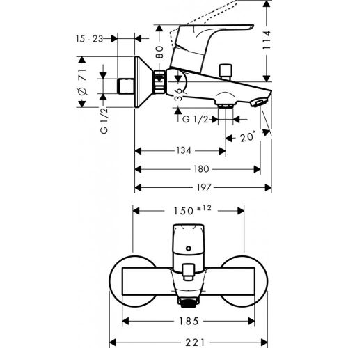 Hansgrohe hammom uchun bir tutqichli kran 31940000, купить недорого