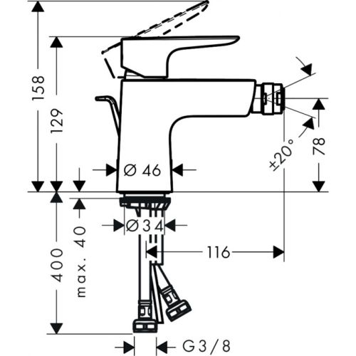 Bide uchun kran hansgrohe Talis E 71720340, купить недорого