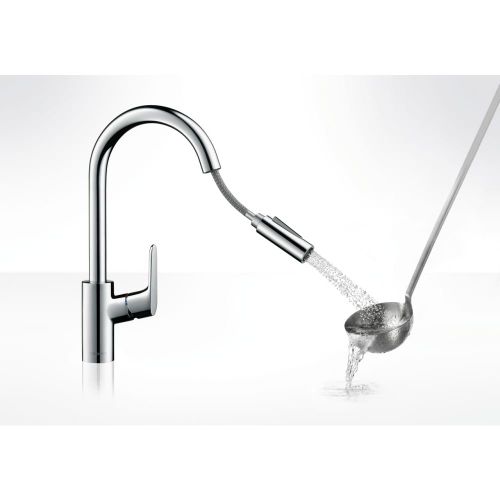 Смеситель hansgrohe Focus для кухонной мойки с выдвижным душем 31815000, купить недорого