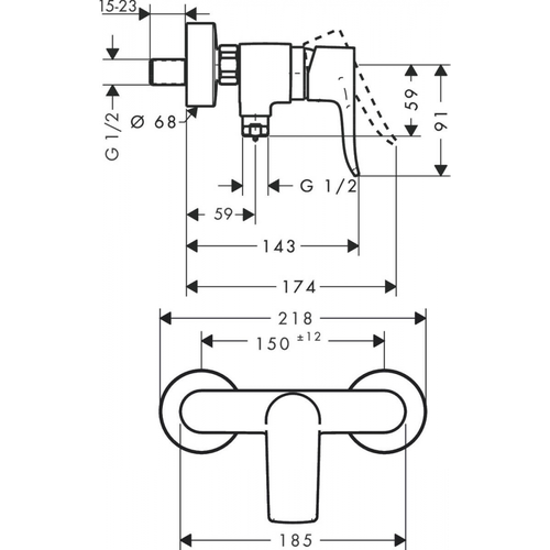 Hansgrohe Metris dush uchun kran 31680000, купить недорого