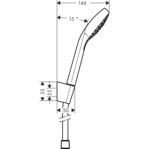 hansgrohe Croma Select E Vario dush to'plami, ushlagich va 125 sm shlang bilan 26425400, купить недорого