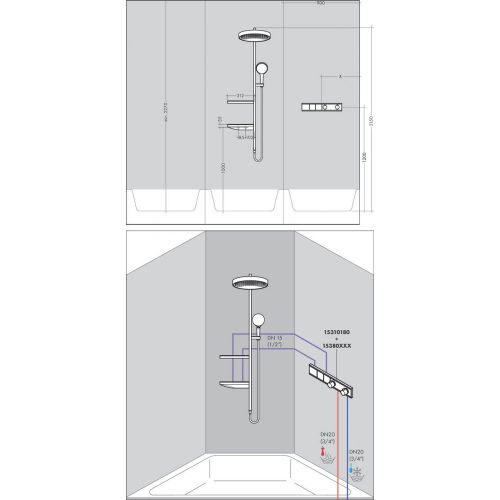 Душевая система hansgrohe Rainfinity Showerpipe 360 1jet 26842700, купить недорого