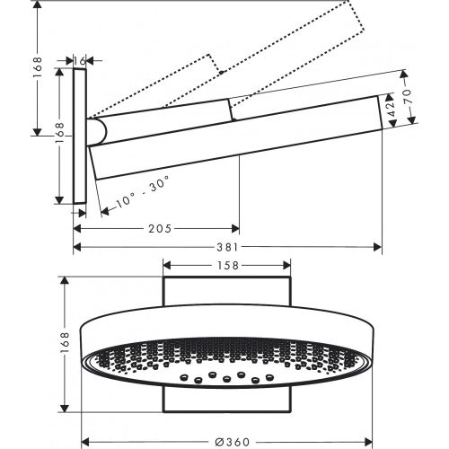 Hansgrohe Rainfinity 360 3jet 26234670devor ulagichli ustki dush, купить недорого