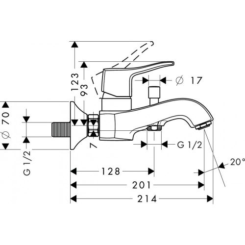 Смеситель hansgrohe Metris Classic для ванны 31478000, купить недорого