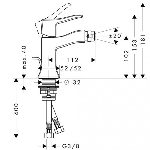 Bide uchun kran hansgrohe Metris Classic 31275000, купить недорого