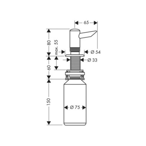 Suyuq sovun yoki idishlarni yuvish vositasi uchun Hansgrohe dispenser A41 40418000