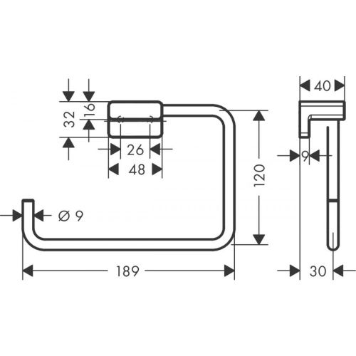 Кольцевой держатель полотенец Hansgrohe AddStoris 41754700