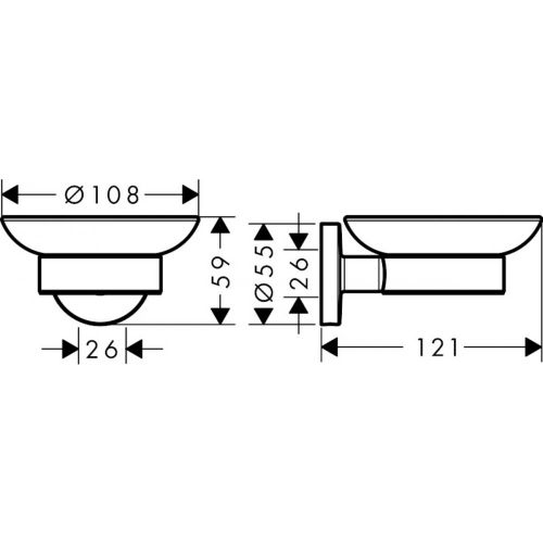 Sovun idishi Hansgrohe Logis Universal 41715000