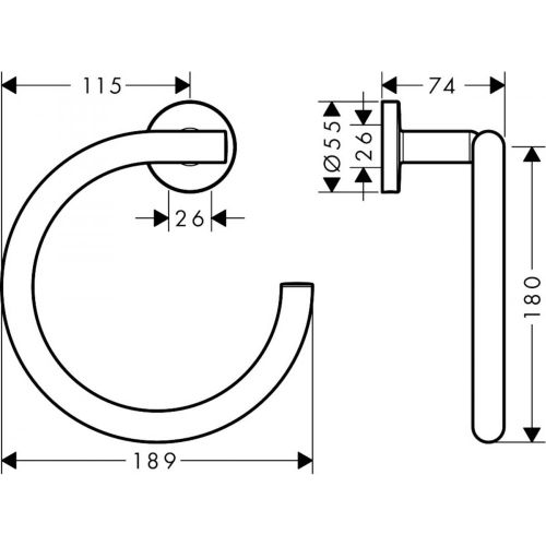 Hansgrohe Logis universal halqa-simon sochiq ushlagichi 41724000