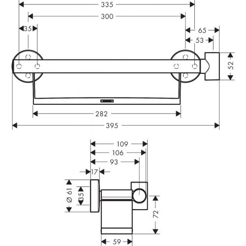 Поручень hansgrohe Comfort с полочкой и держателем для душа 26328400