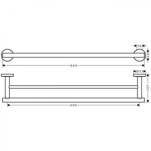 Двойной держатель для банных полотенец Hansgrohe Logis Universal 41712000