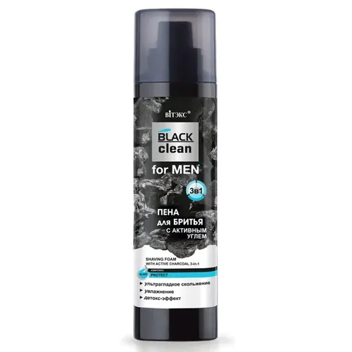 Пена для бритья Витэкс BLACK CLEAN FOR MEN с активным углем 3в1