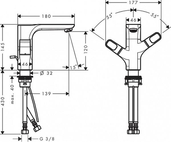 Смеситель для раковины Hansgrohe Axor Urquiola 11024990