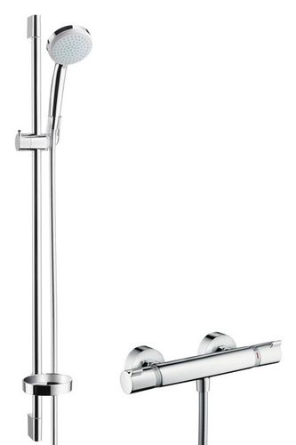 Hansgrohe Croma 100 Vario EcoSmart dush to'plami, Ecostat Comfort termostati va dush paneli 27035000 xrom