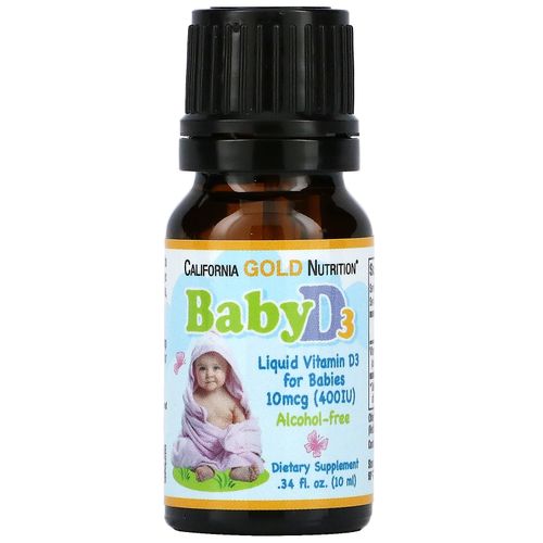 Жидкий витамин D3 для детей California GOLD Nutrition 10 мкг (400 МЕ)