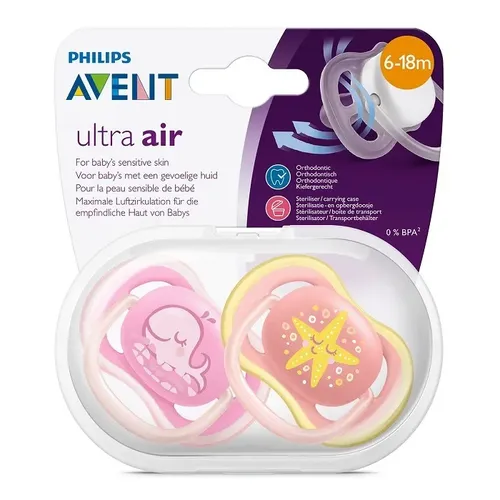 Пустышка Philips Avent Ultra Air Animals SCF 085/04 6-18 мес, фото