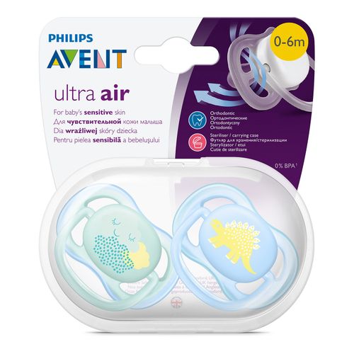 Пустышка Philips Avent Ultra Air Animals SCF 344/20 0-6 мес, купить недорого