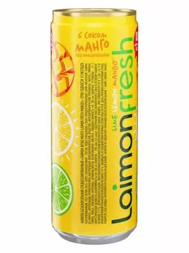 Gazlangan ichimlik Laimon Fresh, 330 ml, Mango