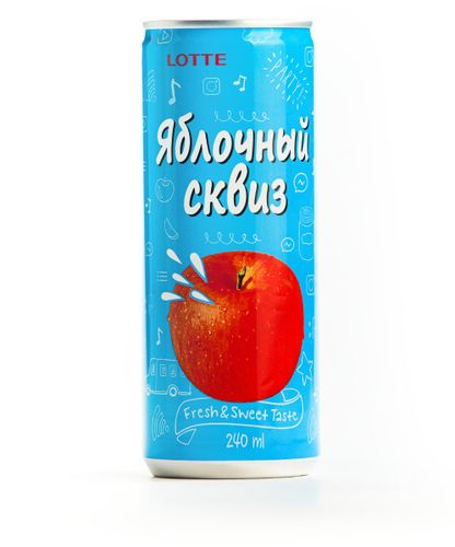 Напиток LOTTE squeeze, 240 мл, Яблочный сквиз