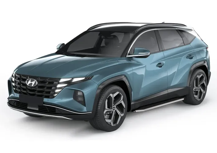 Порог-площадка "Premium" A180ALP + комплект крепежа, RIVAL, Hyundai Tucson 2021-, Hyundai Santa Fe 2021-