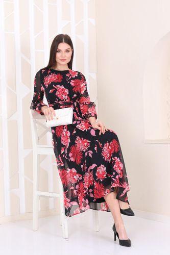 Женское Шифоновое Платье Boutiqua С Поясом 1547-10, купить недорого