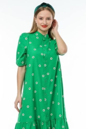 Женское Платье Newtoon с Цветочным Принтом 3370, Зеленый