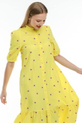 Женское платье Newtoon с цветочным принтом 3370, Желтый, купить недорого