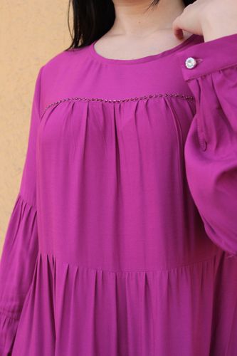 Женское Длинное Платье Simma Style С Рукавами Фонарики 10025, Фиолетовый