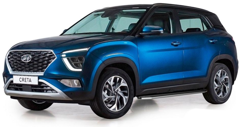 Порог-площадка "Premium" A173ALP + комплект крепежа, RIVAL, Hyundai Creta 2021-