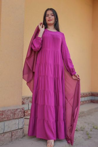 Женское Длинное Платье Simma Style С Рукавами Фонарики 10025, Фиолетовый, купить недорого