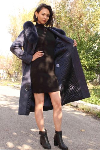 Женское Кашемировое Пальто Moda Larissa С Мехом L5353, фото
