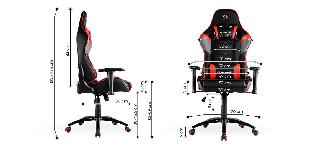 Игровое кресло 2E GAMING Chair BUSHIDO, Black/Red, фото № 9