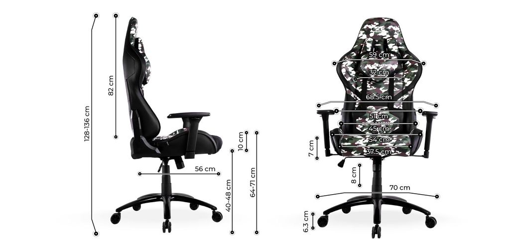 Игровое кресло 2E GAMING HIBAGON, Black/Camo, фото № 10