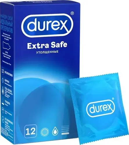  Durex Extra Safe prezervativlari, 12 шт