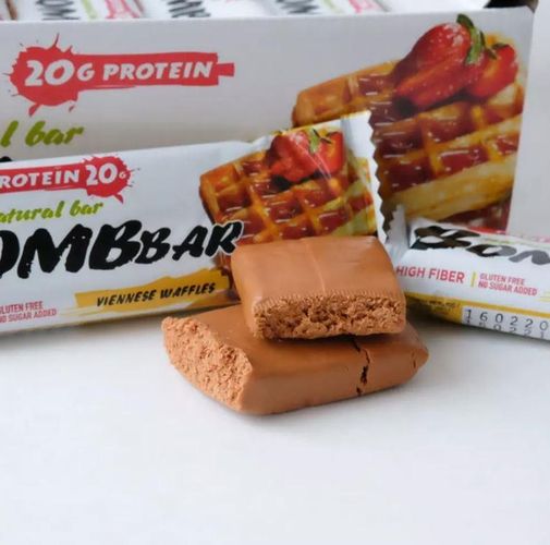 Протеиновый батончик Bombbar Protein Bar венские вафли, купить недорого