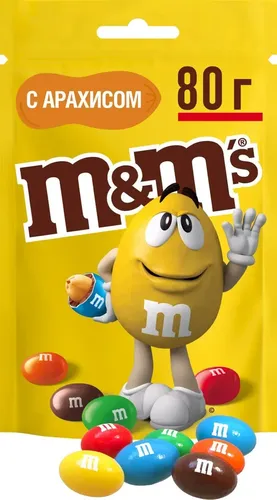 Конфеты драже M&M''s с арахисом, 80г, купить недорого