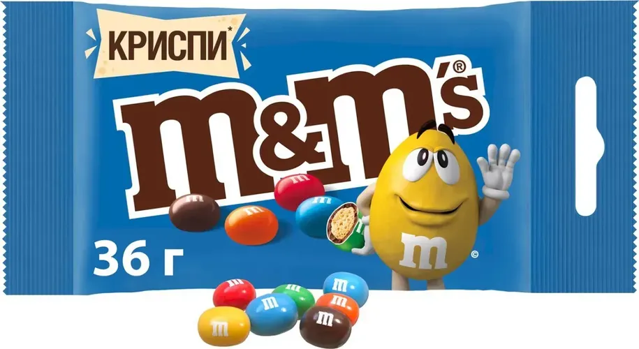 Конфеты драже M&M''s криспи с молочным шоколадом, купить недорого