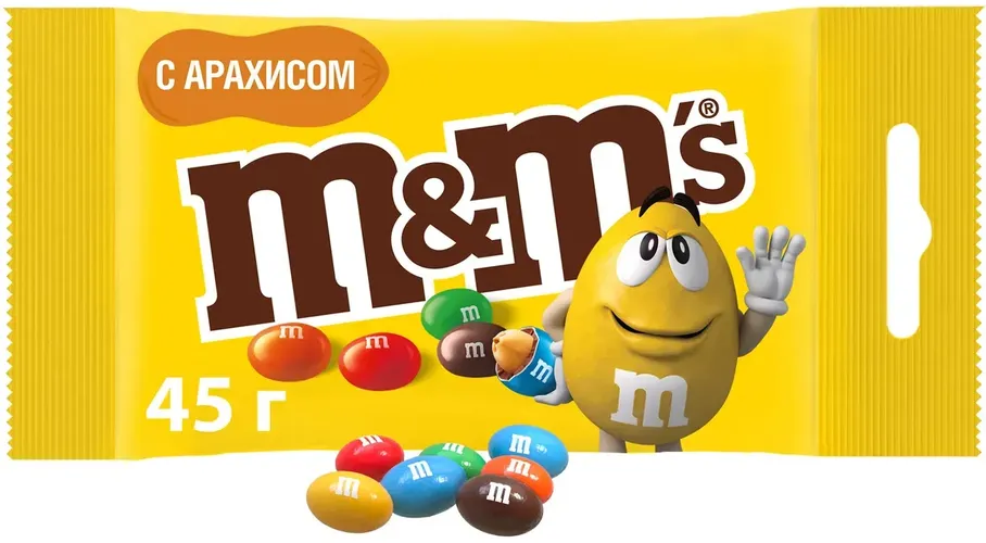 Конфеты драже M&M''s с арахисом, 45г, купить недорого