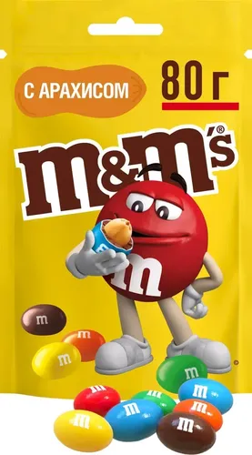 M&M yeryong'oqli draje konfetlari, 80г