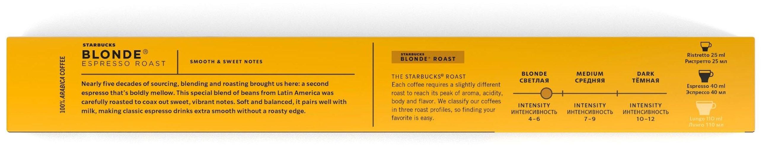 Kapsulali qahva Starbucks Blonde Espresso Roast, фото