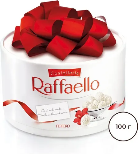 Конфеты Raffaello с цельным миндальным орехом в кокосовой обсыпке, 100г, купить недорого