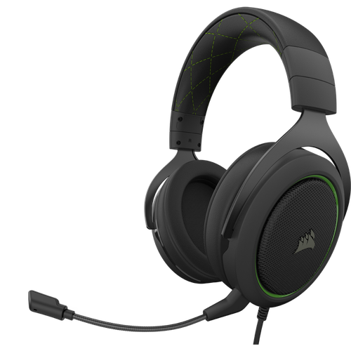 CORSAIR HS50 PRO STEREO o'yin quloqchinlari, Black-Green, купить недорого