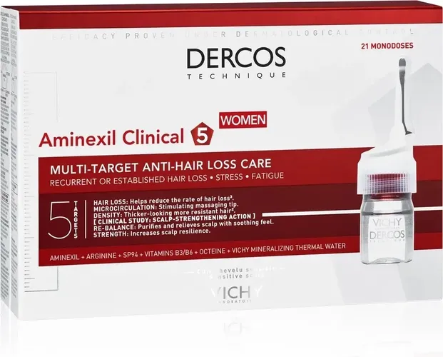 Soch to'kilishiga qarshi vosita VICHY Dercos Aminexil Clinical 5 ayollar uchun kompleks harakat, купить недорого