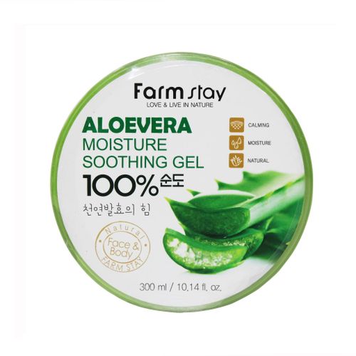 Гель для лица и тела FarmStay увлажняющий успокаивающий алоэ вера Moisture Soothing Gel Aloe