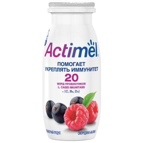 Напиток кисломолочный Actimel, 100 мл, Смородина-малина