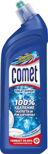 Средство для туалета Comet удаление известкового налета и ржавчины гель Океан